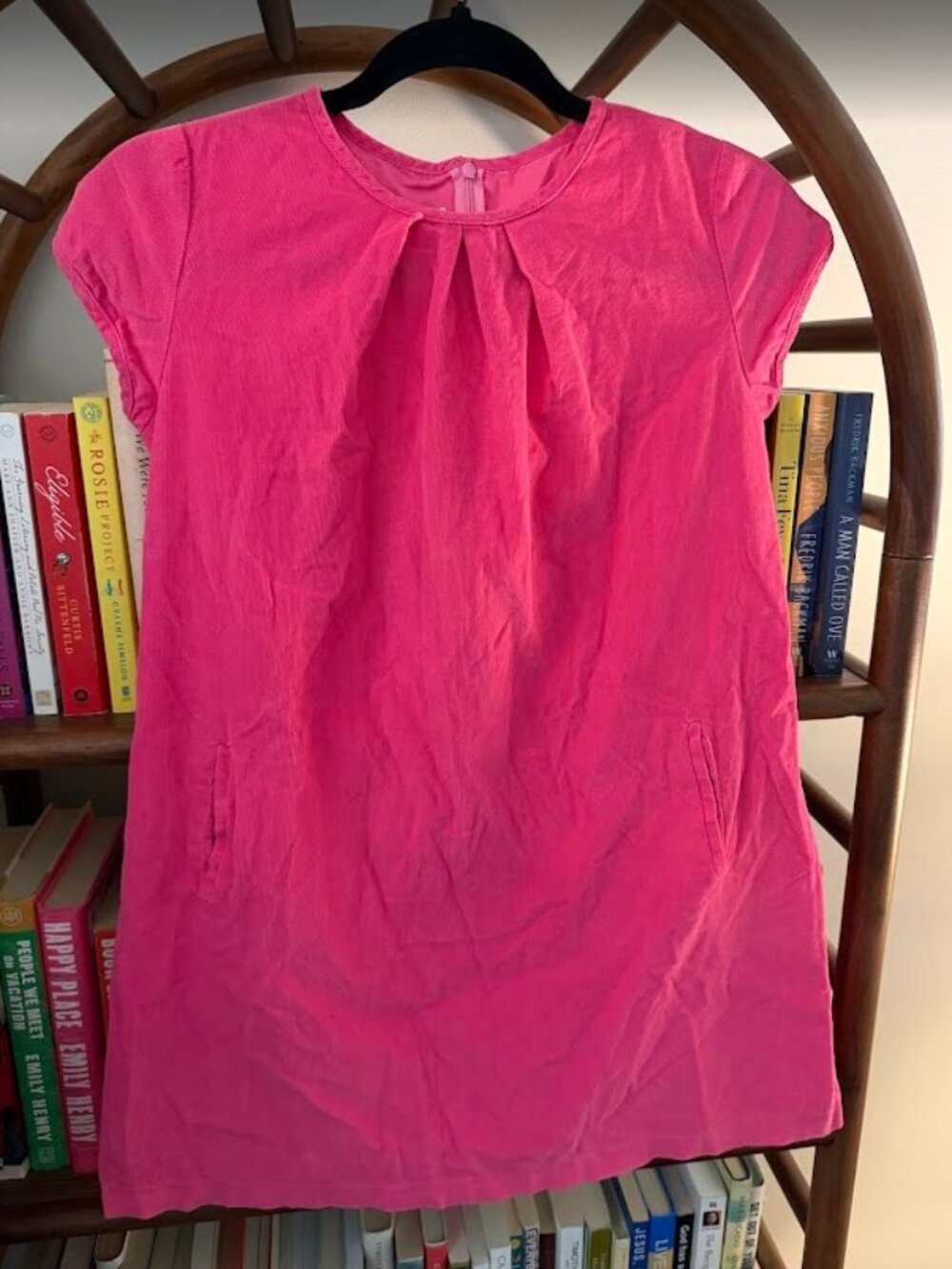 Bella Bliss Pink Corduroy Shift Dress With Pocket Detail Girls Size 12